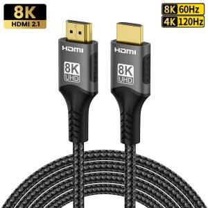 8K HDMI 케이블 고속 48Gbps HDMI 2.1 hdmi-hdmi 고화질 비디오 케이블 HDTV 모니터 PS4/PS5 Xbox 용 1m 2m 3m 5m