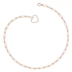 14K GOLD 로즈골드 하트 링 펜던트 클립 체인 금 발찌