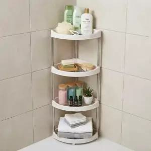 코너 공간활용 쉬운 물빠짐 욕실 주방 다용도 정리선반 4단