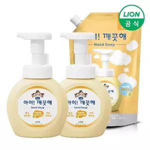 아이깨끗해 핸드워시 용기 250ml 2개+리필 600ml 1개 (순/레몬 택1)