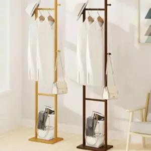 고품질 행거 옷걸이 스탠드 우드행거 대나무 거실 침실 원목 조립식 시스템행거 옷걸이행거 WFIPAI3