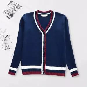 니트 (대여) 남녀공용 교복 네이비블루 스웨터 가디건