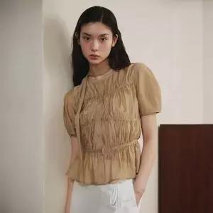 매장정품 it MICHAA 잇미샤 [25 SS] 라운드넥 타이 블라우스 ITP6ZBL870 1014411