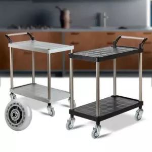 PP 무소음 2단 다용도 이동 웨건 선반 바퀴 트롤리 바퀴수납장 주방카트 중
