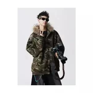 야무치 남자 데일리룩 간절기 가디건 집업 카무플라주 밍크넥 추동 후드 카디건 스트릿 톱 KUK4