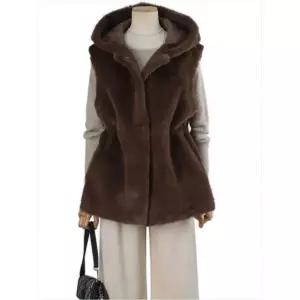 [쉬즈나인][단독특가]시엘로 후드 밍크퍼 조끼