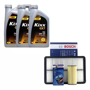 더뉴그랜져IG 2.5 가솔린 엔진오일 킥스 G1 0W20 6리터 보쉬 오일필터 에어필터 세트