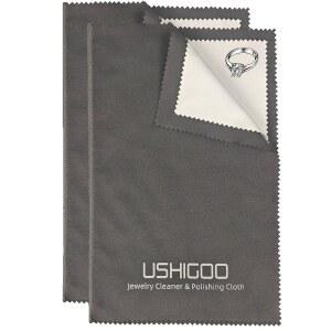 금, 은, 백금 주얼리용 USHIGOO 연마 클리닝 천, 대형 클리너 천 6.3 x 9.8인치. 주얼리를 깨끗하고 윤기 있게 유지합니다 (회색)