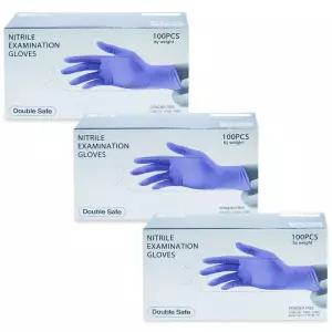 가주 더블세이프 니트릴 글러브 S/M/L 100매입 X 3개 파우더프리 일회용 진료용 위생장갑 수술 조리