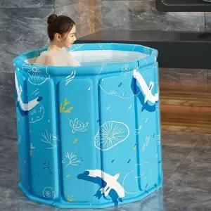 반신욕 욕조 1인용 휴대용 가정용 접이식 욕조 이동식 간편 목욕 욕실 수납 튜브