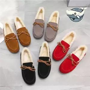 겨울 방한 스웨이드 플랫 모카신 편안한 모카신 털신 털신발 털단화 겨울털신 양털신발