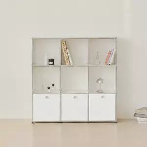 발렌 3X3 미드센츄리 파티션 책장 1200 3단 C3 (3도어)