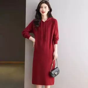 여자원피스 롱 예쁜 맨투맨 원피스 가을 겨울 니트 슬림핏 후드 스웨터 원템4