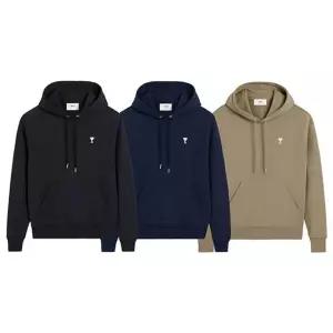 아미 AMI 빅하트 드 꾀흐 화이트 로고 후드 티셔츠