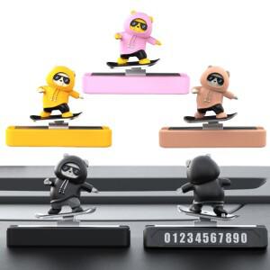 자동차 팬더 슬라이딩 곰 피규어 캐릭터 주차 번호판 대시 보드 스케이트 흔들 인형 장식 방향 지시등