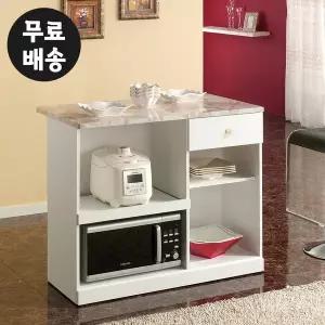 [벤티스가구]대리석 무늬 아일랜드 홈바 수납장 밥솥 다이 렌지대 테이블 조리대(1000/아이보리)