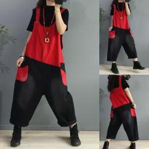 키큰 여성 빈티지 점프수트 봄여름 데님 키큰여자