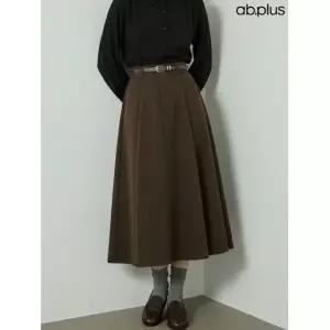 [ab.plus] 핀턱 디테일 백밴딩 벨티드 스커트 (LSY4MS83A)