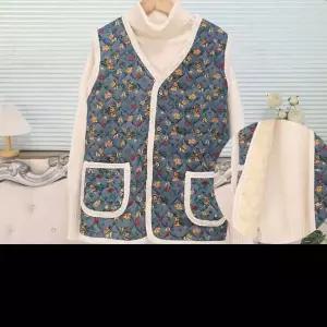 김장용 양털 누빔 보온 조끼 할머니 어머니용