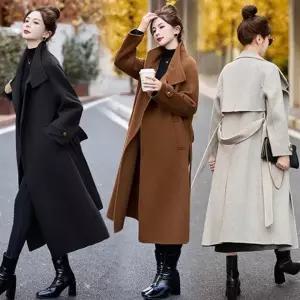 여자 모직코트 리버시블 울 코트 추동 햅번풍 조거 하프 모직 원픽4