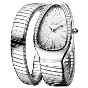 여성용 MASTOP 뱀 얼굴 시계 모양 방수 강철 다인 드레스 여성 손목 Relogio Femenino