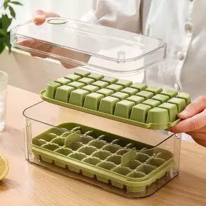 얼음 보관 용기실리콘 아이스트레이 그린 냉동 얼음틀 64구