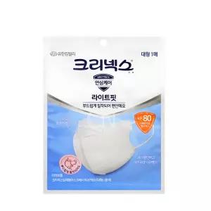 크리넥스 유한킴벌리 KF80 황사 미세먼지 차단 입체형 마스크 화이트 대형 1개
