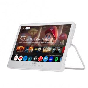 SYLVOX 방수 휴대용 TV, 욕실용 15.6인치 샤워 TV 1080P 스마트 10000mAh 충전식 배터리 작동(4~6시간 재생 시간), IP66 방수, 음성 어시스턴트, 36