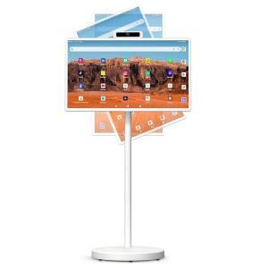 32인치 휴대용 스마트 TV | 1080P 터치스크린 안드로이드 15 8G+128GB 저장 공간 바퀴 달린 이동식 모니터 5MP 카메라 38,400mAh 배터리 음성/에어마우스