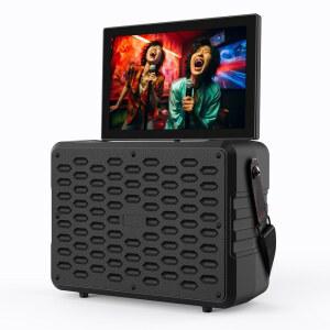 14인치 소형 TV, 스테레오 스피커가 장착된 휴대용 35W 피크, 내장형 ATSC 튜너 HDMI / USB 블루투스 캠핑용 배터리, 침실, 주방, 파티