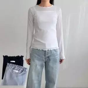 봄티 에투르 프릴 티 슬림 티셔츠 레이어드티 (국내제작)