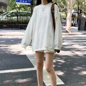 오버핏 여성 추천 롱티셔츠 2컬러 꾸안꾸 1P 무지 기 오버핏맨투맨