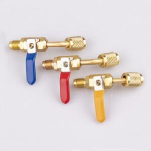 냉매 스트레이트 볼 밸브 AC 충전 1/4 암 SAE R22