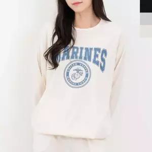 여자맨투맨티셔츠 1P 밴딩 긴팔 마린 맨투맨