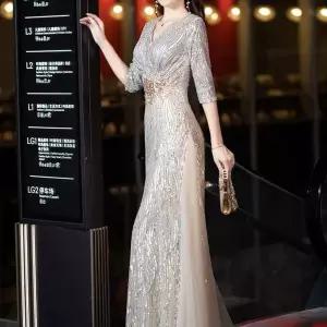 연주회드레스 시낭송 성악 이브닝 골드 행사 셀프웨딩