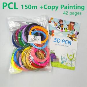 3D 펜 PCL 필라멘트 1.75mm 멀티컬러 세트( 드로잉 앨범 포함) 유니버설 60100 ℃ 브러시 라인 재료