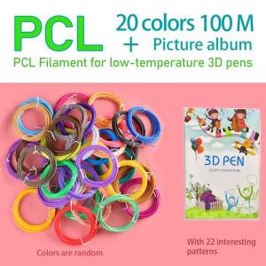 3D 프린트 펜용 PCL 필라멘트 d 1.75mm 멀티컬러 세트( 드로잉 앨범 포함) 유니버설 60100 ℃ 브러시 라인