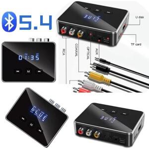 차량용 블루투스 5.4 송수신기 aptX HD 3.5mm 잭 Aux 무선 어댑터 TV 음악  2 RCA 오디오