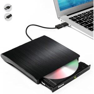 Ziweo 외장 DVD 드라이브 USB 3.0 Type-C CD 버너 휴대용 + /-RW 플레이어, 노트북 데스크톱 PC Windows Linux Mac OS와 호환됨