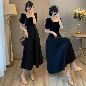 [하프클럽/셀러허브_여성트랜드패션]스퀘어넥 원피스 롱 소매 퍼프 벌룬 A