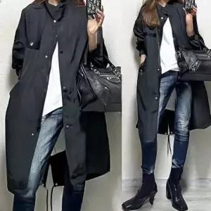 [하프클럽/셀러허브_여성트랜드패션]야상 롱 홑겹 아우터 간절기 바람막이