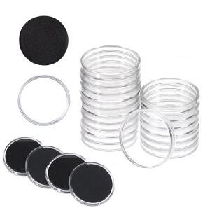 [호환제품] 10개입 50mm 동전 캡슐 (검정색 보호 가스켓 개스킷 포함) 30/35/40/45/50mm 홀더 케이스 수집