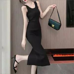 [하프클럽/셀러허브_여성트랜드패션]포인트 롱원피스 민소매원피스 골지니