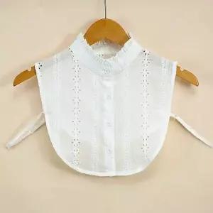 플리츠 차이나 페이크 프릴카라 공갈셔츠 넥케이프 레이어드