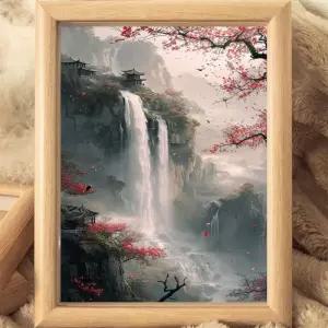 폭포그림 액자 풍수지리 동양화 풍경 개업 식당 산수화