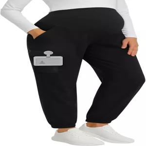 스위티위 여성용 머티리얼 스크럽 팬츠 6포켓 조거 스트레치 스트레이트 레그 임신 작업복 바지