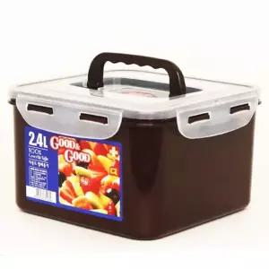 파인테라 반찬통 김 밀폐용기 핸디형 쵸코 플라스틱 굿앤굿정사각2.4L