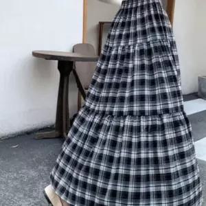 체크 캉캉 롱치마 A라인 롱스커트 WFLX68X