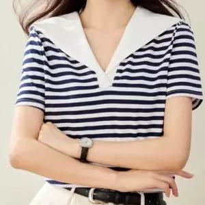 세일러 빅카라 스트라이프 반팔 티셔츠 WFLX6BJ