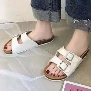 커플템 슬리퍼 남녀 버클 샌들 캐주얼 두컬러 여름 공용샌들 커플아이템 아쿠아샌들